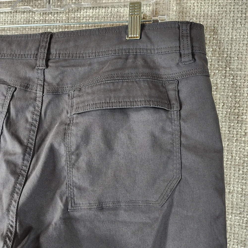 Prana Zion Cargo Pants Mens Large (36x29) Gray Roll Cuff Belted Hiking Casual